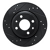 E-Line Drilled & Slotted Black Brake Rotor, 2015-2019 Fits Multiple Makes/Models, Position: Front Left
