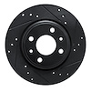 E-Line Drilled & Slotted Black Brake Rotor, 2015-2019 Fits Multiple Makes/Models, Position: Front Right - image 1