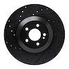 E-Line Drilled & Slotted Black Brake Rotor, Fits Select Mercedes-Benz, Position: Rear Left