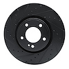 E-Line Drilled & Slotted Black Brake Rotor, Fits Select Mercedes-Benz, Position: Front Left - image 1