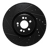 E-Line Drilled & Slotted Black Brake Rotor, Fits Select Mercedes-Benz, Position: Front Left
