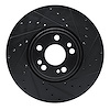 E-Line Drilled & Slotted Black Brake Rotor, Fits Select Mercedes-Benz, Position: Front Right - image 1