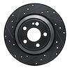 E-Line Drilled & Slotted Black Brake Rotor, Fits Select Mercedes-Benz, Position: Rear Left - image 1