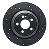 E-Line Drilled & Slotted Black Brake Rotor, Fits Select Mercedes-Benz, Position: Rear Right
