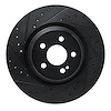 E-Line Drilled & Slotted Black Brake Rotor, Fits Select Mercedes-Benz, Position: Rear Left