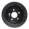 E-Line Drilled & Slotted Black Brake Rotor, Fits Select Mercedes-Benz, Position: Rear Right