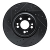 E-Line Drilled & Slotted Black Brake Rotor, Fits Select Mercedes-Benz, Position: Front Left - image 1