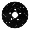 E-Line Drilled & Slotted Black Brake Rotor, Fits Select Mercedes-Benz, Position: Rear Left