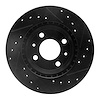 E-Line Drilled & Slotted Black Brake Rotor, 1987-1993 GM, Position: Front Left - image 1
