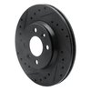 E-Line Drilled & Slotted Black Brake Rotor, 1987-1993 GM, Position: Front Left - image 2