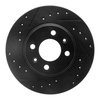 E-Line Drilled & Slotted Black Brake Rotor, 1987-1993 GM, Position: Front Left - image 3