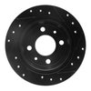 E-Line Drilled & Slotted Black Brake Rotor, 1986-1998 GM, Position: Rear Left - image 2
