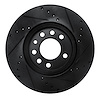 E-Line Drilled & Slotted Black Brake Rotor, 1994-1996 GM, Position: Front Left - image 1
