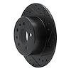 E-Line Drilled & Slotted Black Brake Rotor, 1997-2008 GM, Position: Rear Right - image 1