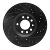 E-Line Drilled & Slotted Black Brake Rotor, 1999-2010 GM, Position: Front Left