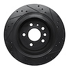 E-Line Drilled & Slotted Black Brake Rotor, 2002-2010 GM, Position: Rear Left - image 1