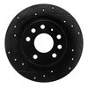 E-Line Drilled & Slotted Black Brake Rotor, 2003-2011 GM, Position: Rear Left - image 2