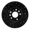 E-Line Drilled & Slotted Black Brake Rotor, 2003-2011 GM, Position: Rear Left - image 3