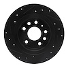 E-Line Drilled & Slotted Black Brake Rotor, 2003-2011 GM, Position: Rear Right - image 1