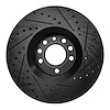 E-Line Drilled & Slotted Black Brake Rotor, 2003-2011 GM, Position: Front Left - image 1
