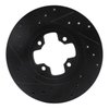 E-Line Drilled & Slotted Black Brake Rotor, 1981-1988 Infiniti/Nissan, Position: Front Right - image 4
