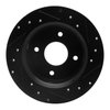 E-Line Drilled & Slotted Black Brake Rotor, 1979-1981 Infiniti/Nissan, Position: Rear Left - image 4