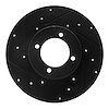 E-Line Drilled & Slotted Black Brake Rotor, 1980-1983 Infiniti/Nissan, Position: Front Left - image 1