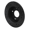 E-Line Drilled & Slotted Black Brake Rotor, 1982-1988 Infiniti/Nissan, Position: Rear Left - image 1