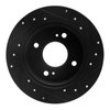 E-Line Drilled & Slotted Black Brake Rotor, 1982-1988 Infiniti/Nissan, Position: Rear Left - image 2