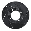 E-Line Drilled & Slotted Black Brake Rotor, 1982-1986 Infiniti/Nissan, Position: Front Right - image 1