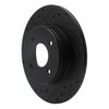 E-Line Drilled & Slotted Black Brake Rotor, 1984-1985 Infiniti/Nissan, Position: Rear Left - image 2