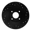 E-Line Drilled & Slotted Black Brake Rotor, 1984-1985 Infiniti/Nissan, Position: Rear Left - image 4
