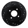 E-Line Drilled & Slotted Black Brake Rotor, 1984-1985 Infiniti/Nissan, Position: Rear Right - image 1