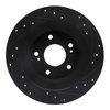 E-Line Drilled & Slotted Black Brake Rotor, 1984-1988 Infiniti/Nissan, Position: Rear Left - image 3