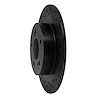 E-Line Drilled & Slotted Black Brake Rotor, 1984-1988 Infiniti/Nissan, Position: Rear Right - image 1