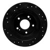 E-Line Drilled & Slotted Black Brake Rotor, 1984-1988 Infiniti/Nissan, Position: Rear Right - image 2