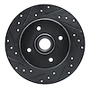 E-Line Drilled & Slotted Black Brake Rotor, 1984-1987 Infiniti/Nissan, Position: Rear Left - image 1