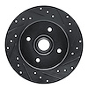 E-Line Drilled & Slotted Black Brake Rotor, 1984-1987 Infiniti/Nissan, Position: Rear Right - image 1