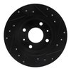E-Line Drilled & Slotted Black Brake Rotor, 1986-2006 Infiniti/Nissan, Position: Front Left - image 4
