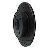 E-Line Drilled & Slotted Black Brake Rotor, 1986-2006 Infiniti/Nissan, Position: Front Right