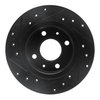 E-Line Drilled & Slotted Black Brake Rotor, 1986-2006 Infiniti/Nissan, Position: Front Right - image 3