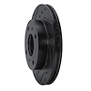 E-Line Drilled & Slotted Black Brake Rotor, 1985-1989 Infiniti/Nissan, Position: Front Left - image 1
