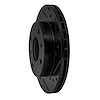 E-Line Drilled & Slotted Black Brake Rotor, 1985-1989 Infiniti/Nissan, Position: Front Right - image 1