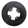 E-Line Drilled & Slotted Black Brake Rotor, 1984-1985 Infiniti/Nissan, Position: Front Left - image 1
