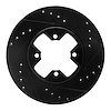 E-Line Drilled & Slotted Black Brake Rotor, 1984-1985 Infiniti/Nissan, Position: Front Right - image 1