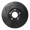 E-Line Drilled & Slotted Black Brake Rotor, 1987-1989 Infiniti/Nissan, Position: Front Right - image 1