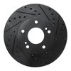 E-Line Drilled & Slotted Black Brake Rotor, 1987-1989 Infiniti/Nissan, Position: Front Right - image 2