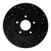 E-Line Drilled & Slotted Black Brake Rotor, 1987-1989 Infiniti/Nissan, Position: Rear Left - image 2