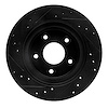 E-Line Drilled & Slotted Black Brake Rotor, 1987-1989 Infiniti/Nissan, Position: Rear Right - image 1