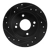 E-Line Drilled & Slotted Black Brake Rotor, 1989-1998 Infiniti/Nissan, Position: Rear Right - image 1
